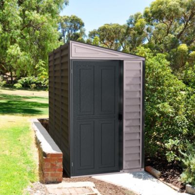 Duramax Abri de Jardin PVC Adossable  4X8 - gris anthracite