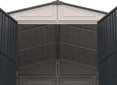 Duramax Abri PVC DARK GREY Apex - 7,68m² - kit fondation + 3 fenêtres - Gris
