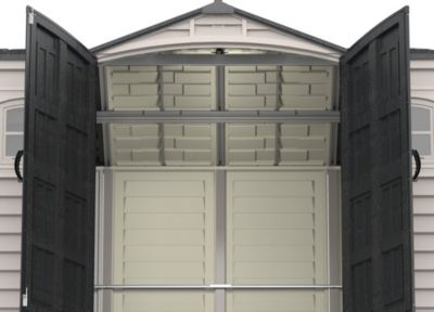 Duramax Abri PVC DARK GREY Apex 8,05m² - kit fondation, 2 fenêtres, 2 puits de lumière - Gris