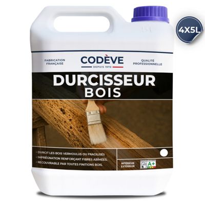Durcisseur Bois - 20 L   - Codeve Bois - Pour Le Durcissement D'un Bois Vermoulu, Friable, Ramolli Ou Pourri.