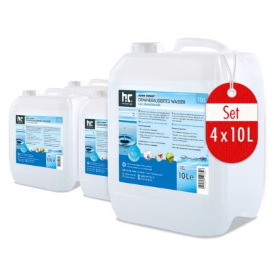 Eau Déminéralisée Pure  40 x 10 L, Idéale Pour Radiateurs, Fers À Vapeur & Plus