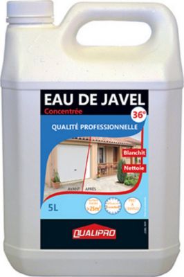 Eau de javel concentrée 9,6% 36° qualité professionnelle Qualipro 5L