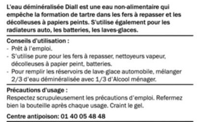 Eau déminéralisée anti-calcaire et anti-tartre Diall 5L