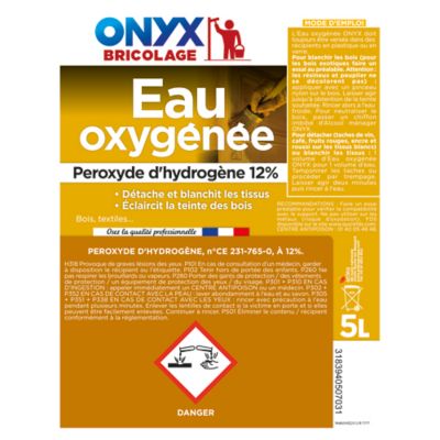 Eau Oxygénée 12% pour bois et textiles Onyx 5L