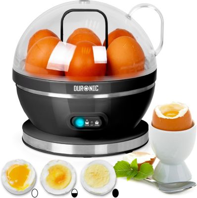 EB27 BK Cuiseur à oeufs 400W 1 à 7 oeufs Thermostat minuteur Cuisson pour oeufs durs ou mollet ou à la coque Sans BPA Duronic