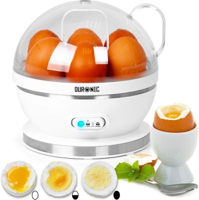 EB27 WE Cuiseur à oeufs 400W 1 à 7 oeufs Thermostat minuteur Cuisson pour oeufs durs ou mollet ou à la coque Sans BPA Duronic