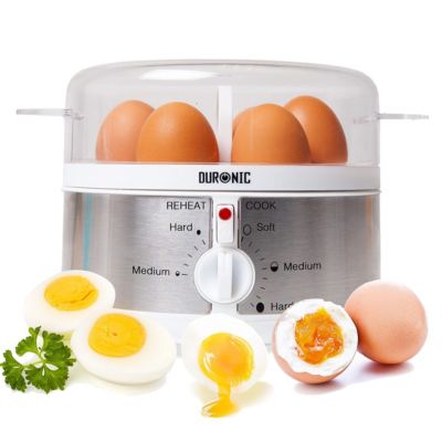 EB35 WE Cuiseur à oeufs 400W 1 à 7 oeufs Thermostat minuteur Cuisson pour oeufs durs ou mollet ou à la coque Sans BPA Duronic