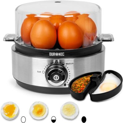 EB40 BK Cuiseur à oeufs 400W 1 à 7 oeufs Thermostat minuteur Cuisson pour oeufs durs ou mollet ou à la coque Sans BPA Duronic