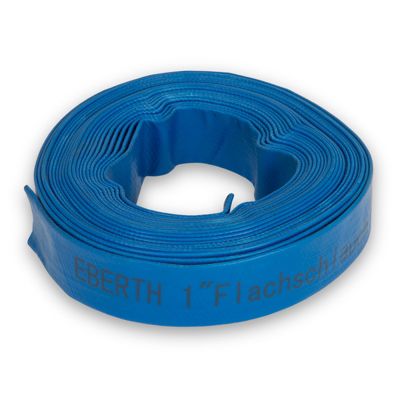 EBERTH 1" Tuyau d'arrosage Tuyau Plat Pour Pompe, Longueur 10m, 1 Pouce, Diamètre 25mm, Flexible, PVC Résistant