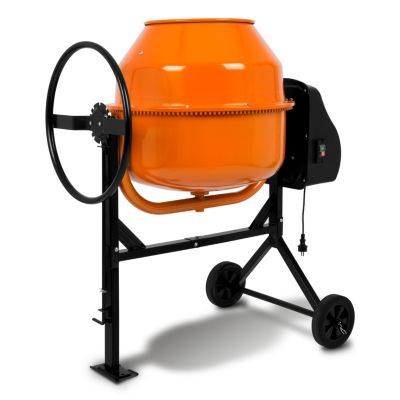 EBERTH 160L Bétonnière Électrique , 650W, Portable, Châssis, Tambour et Couronne Dentée en Acier, Volant Verrouillable