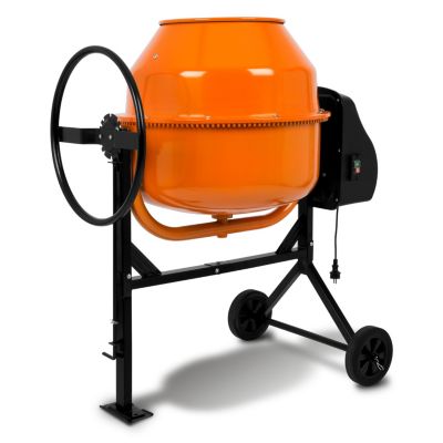 EBERTH 180L Bétonnière Électrique , 650W, Portable, Châssis, Tambour et Couronne Dentée en Acier, Volant Verrouillable