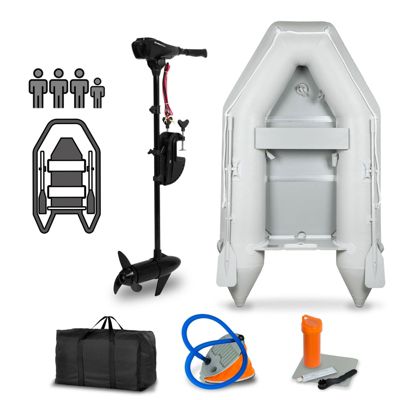 EBERTH Bateau Gonflable 3 Personnes + 1 enfant 484kg avec moteur 50LBS