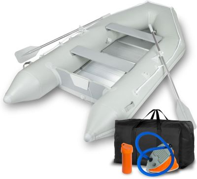 EBERTH Bateau Gonflable PVC Robuste 4 Personnes + 1 enfant jusqu'à 566kg