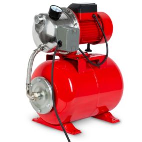 EBERTH Circuit d'eau Domestique débit 3600 L/h, 5 bar, 750W, Pompe avec Pressostat pour Automatisation, Réservoir 24L Acier peint