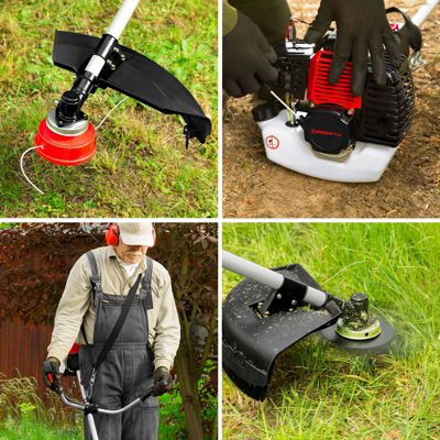 EBERTH Débroussailleuse à Essence, Multitool 2 en 1 avec Tête à Fil et ...