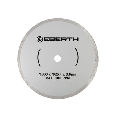 EBERTH Disque à tronçonner diamanté pour la pierre, Disque diamant de 300 mm de diamètre, alésage de 25,4 mm, épaisseur de 3,0 mm