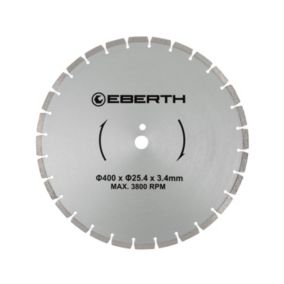 EBERTH Disque à tronçonner diamanté pour la pierre, Disque diamant de 400 mm de diamètre, alésage de 25,4 mm, épaisseur de 3,4 mm