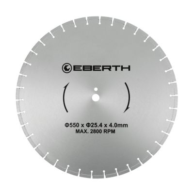 EBERTH Disque à tronçonner diamanté pour la pierre, Disque diamant de 550 mm de diamètre, alésage de 25,4 mm, épaisseur de 4,0 mm