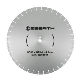 EBERTH Disque à tronçonner diamanté pour la pierre, Disque diamant de 550 mm de diamètre, alésage de 25,4 mm, épaisseur de 4,0 mm