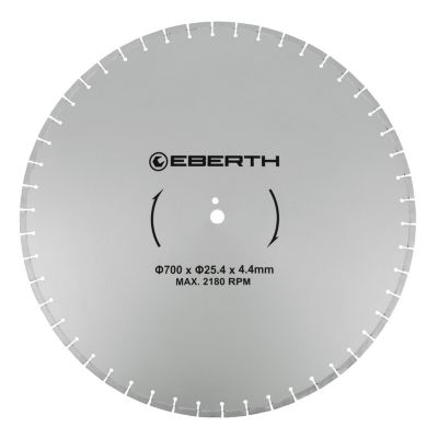 EBERTH Disque à tronçonner diamanté pour la pierre, Disque diamant de 700 mm de diamètre, alésage de 25,4 mm, épaisseur de 4,4 mm