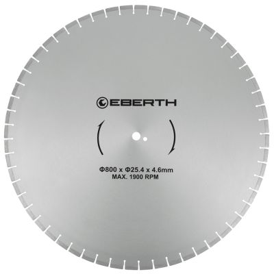 EBERTH Disque à tronçonner diamanté pour la pierre, Disque diamant de 800 mm de diamètre, alésage de 25,4 mm, épaisseur de 4,6 mm