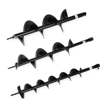 EBERTH Foret Hélicoïdal Set de 3, Diamètre de 100mm, 150mm, 200mm Longueur de 800mm, Connexion Enfichable avec Boulon de Sécurité