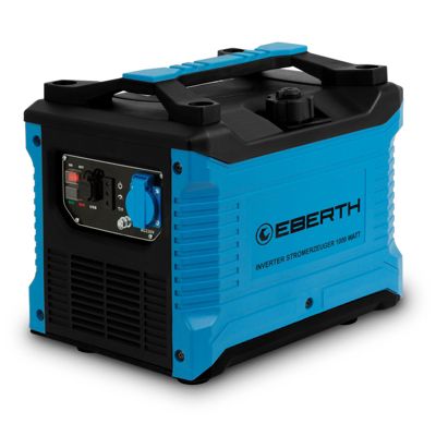 EBERTH Générateur d'Électricité Inverter Silencieux 1000 W, Groupe Électrogène, Moteur à Essence 2 CV, 1x 230V et 2x prise USB