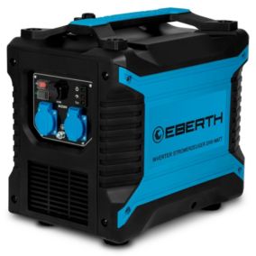 EBERTH Générateur d'Électricité Inverter Silencieux 2000 W, Groupe Électrogène, Moteur à Essence 3 CV, 4 temps, 2x 230V 2x USB