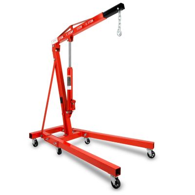 EBERTH Grue d'atelier Chèvre de Levage d'une Puissance Maximale de 2000kg, 4 Positions 1050 - 1590mm, Pliable, 6 Roues Pivotantes