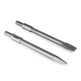 EBERTH Jeu de deux burins plats et pointus 390 x 30 mm pour marteau de démolition avec douille hexagonale SDS HEX de 30 mm