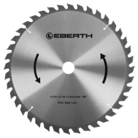 EBERTH Lame de Scie Circulaire en Acier avec Dents en Carbure Diamètre 315mm, Alésage 30mm, Épaisseur de la Lame 1,8mm