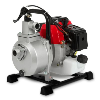 EBERTH Pompe a Eau Pompe de Jardin a Essence, Moteur 2CV, 2 Temps, Débit 12.000l/h