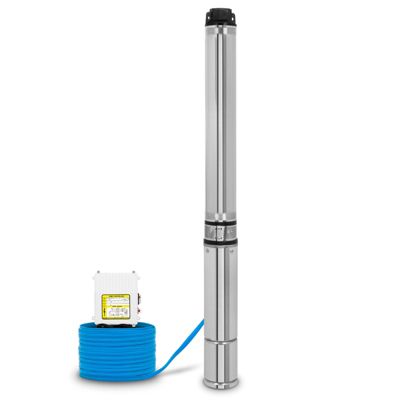 EBERTH Pompe de puits profond 4" électrique 1100W, pompe submersible, diamètre 4 pouces (10cm), hauteur de refoulement max. 74m