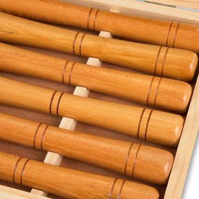 EBERTH Set de couteaux à tourner avec coffret en bois, 6 fers à tourner HSS de haute qualité, acier rapide, Set de ciseaux à bois