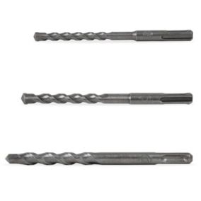 EBERTH Set de forets SDS Plus 3 pièces avec forets à béton de 8mm, 10mm et 12mm en métal dur, 2 tranchants, forets à pierre