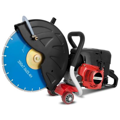 EBERTH Tronçonneuse à essence Motorflex pour coupe à eau et à sec, disque de 350mm, moteur 2 temps de 3 kW, 64,6 ccm de cylindrée