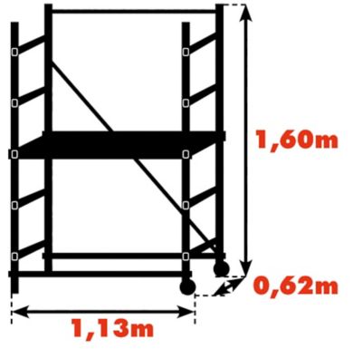 Échafaudage Centaure Partner hauteur de travail max 3 m x largeur 1,10 m