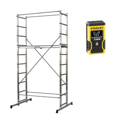Echafaudage domestique: Hauteur de travail max 3.78m + Télémètre laser STANLEY - 203702-LASER