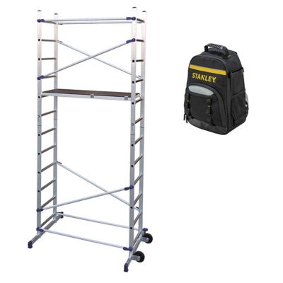 Echafaudage domestique : Hauteur de travail max 4.36m + Sac à dos de chantier - PN/CLI-SAC