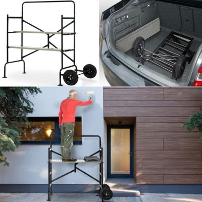 Porte-échelle En Acier - Kit D'échafaudage Mobile Avec Plateau De Travail, Charge 150kg