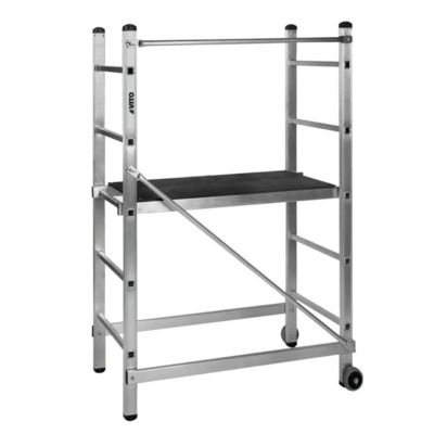 Echafaudage roulant Hauteur 3m - Echelle Echafaudage de Travail Aluminium Charge 120Kg - Travaux Bricolage Chantier Jardin VITO