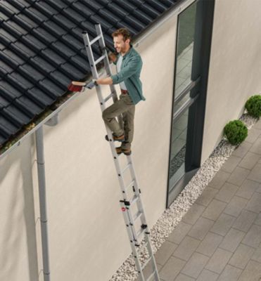Echelle coulissante à main 2 plans 2x15 échelons en aluminium 7,6m/8,4m Hailo ProfiStep Duo