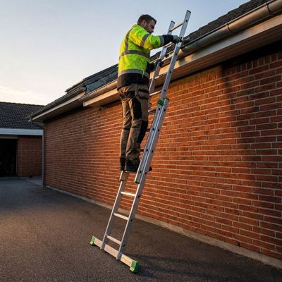 Echelle coulissante à main: longueur pliée 3.13m / longueur dépliée 5.12m - 7211