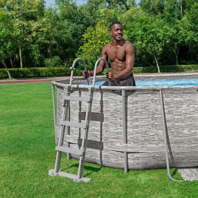 Echelle de Securite pour Piscines Bestway Flowclear 108x71x139 cm pour Piscines Demontables de 107 cm de Hauteur