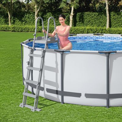 Echelle de Securite pour Piscines Bestway Flowclear 76,5x125x135/192 cm pour Piscines Demontables de 132 cm de Hauteur