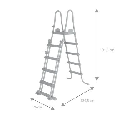 Echelle de Securite pour Piscines Bestway Flowclear 76,5x125x135/192 cm pour Piscines Demontables de 132 cm de Hauteur