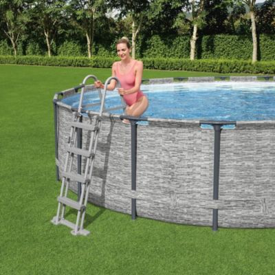 Echelle de Securite pour Piscines Bestway Flowclear 76x119x163 cm pour Piscines Demontables de 122 cm de Hauteur