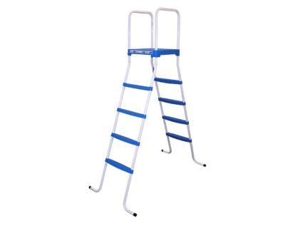 Echelle double symétrique plateforme Toi 2x4 marches laquée epoxy pour piscine hors-sol