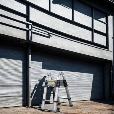 Echelle/escabeau télescopique double - Aluminium 2x6 marches H 3,8M (1,9+1,9)