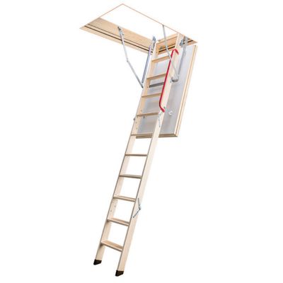 Echelle escamotable bois - Trémie de 60 x 120cm - Hauteur de 2.32 à 2.80m - LWZ60120-2